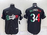 Los Angeles Dodgers #34 Fernando Valenzuela Mexico Black Cool Base Stitched Baseball Jersey,baseball caps,new era cap wholesale,wholesale hats